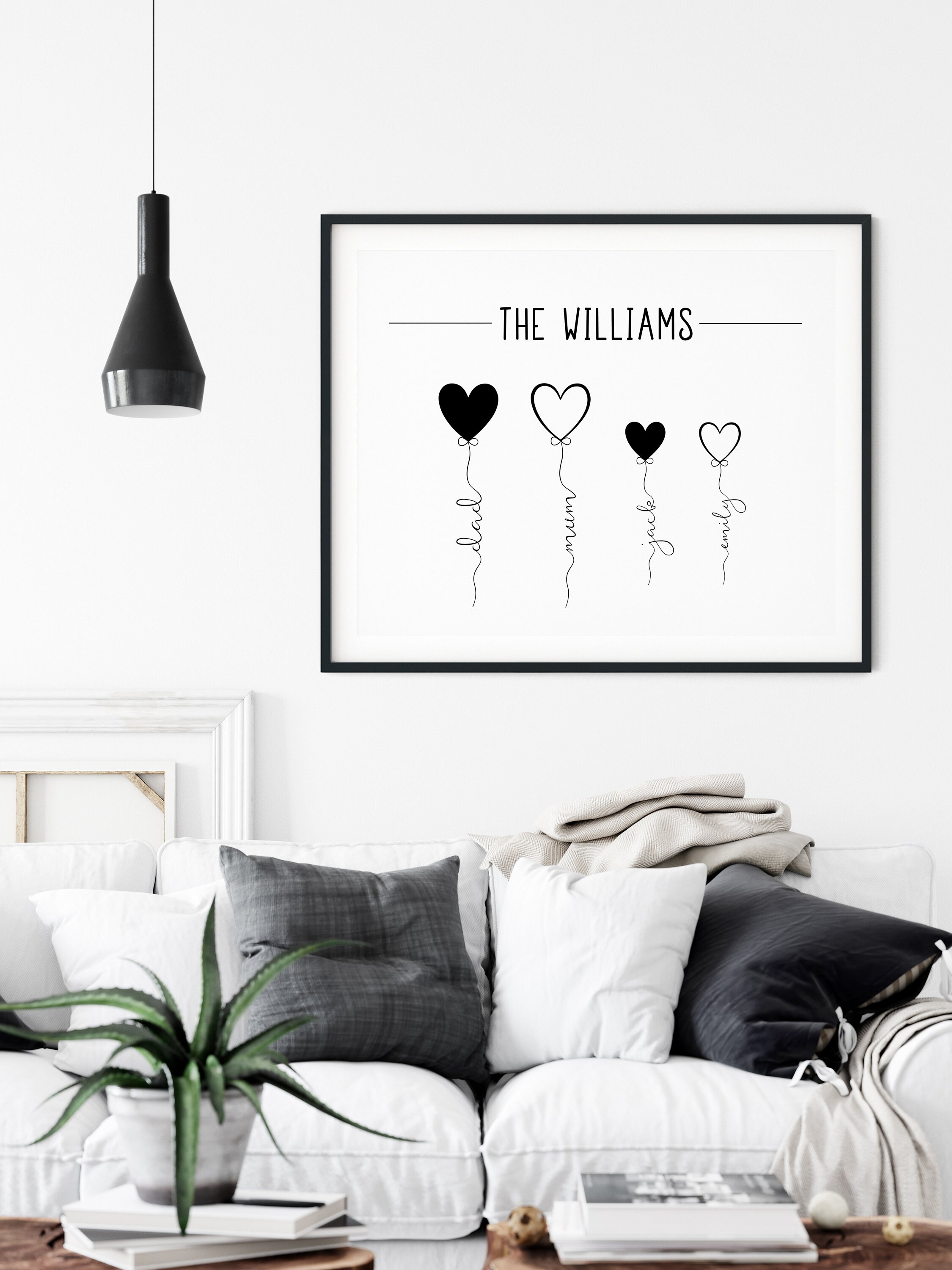 Personalised Family Print | Custom Family Names Print | Custom Family ...