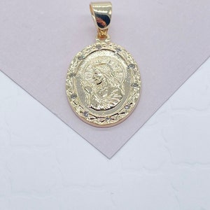 18k Gold Filled Jesus Pendant with Cubic Zirconia