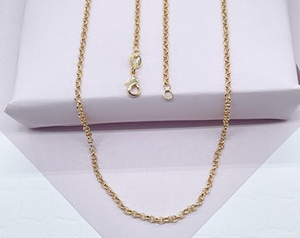 18k Gold Filled 2mm Cable Link Chain Dainty Necklace   And Jewelry Making Supplies