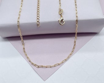 18k Gold Filled 2mm Dainty Paper Clip Chain Necklace   Supplies Creative Styling  Designers
