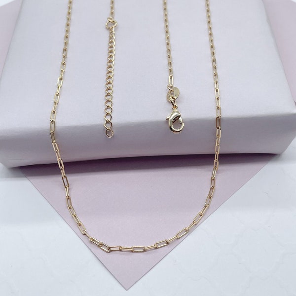 18k Gold Filled 2mm Dainty Paper Clip Chain Necklace   Supplies Creative Styling  Designers