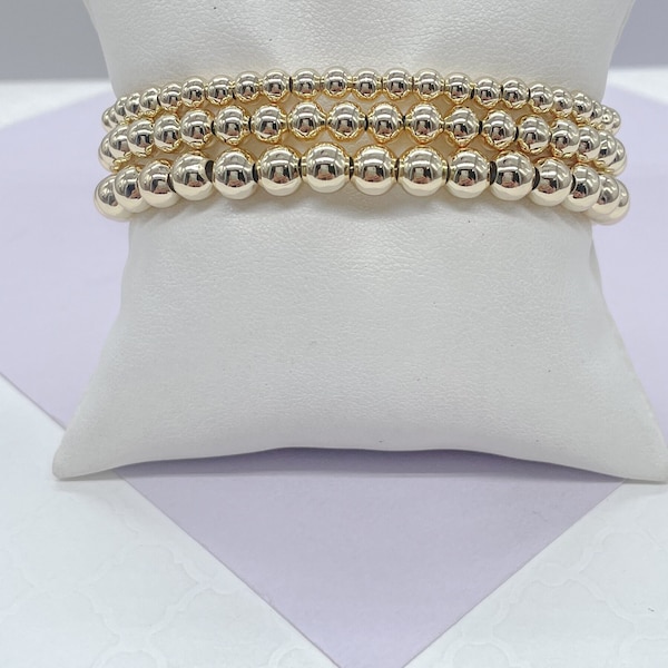 18k Gold Filled Elastic Beaded Bracelet Available in 3 Sizes, Beaded Bracelet, Dainty Bracelet, Gold filled Bracelet, Gifts for her.