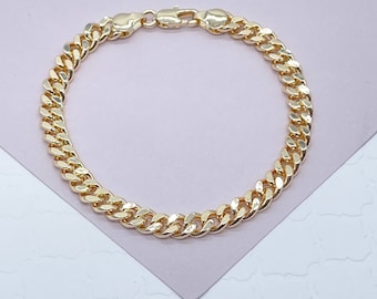 18k Gold Filled Cuban Link Chain Bracelet, Gold Curb Chain Bracelet, Miami Cuban Bracelet, Cuban Chain Bracelet  Women, Gold Bracelet