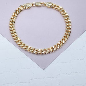 18k Gold Filled Cuban Link Chain Bracelet, Gold Curb Chain Bracelet, Miami Cuban Bracelet, Cuban Chain Bracelet  Women, Gold Bracelet