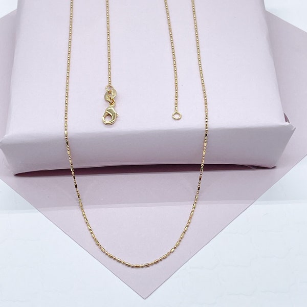 Dainty 18k Gold Filled 1mm Extra Thin Dash Dot Chain