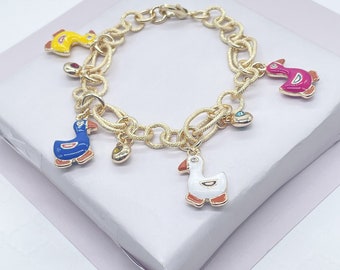 18k Gold Filled XOXO Style With Linked Cubic Zirconia Bracelet