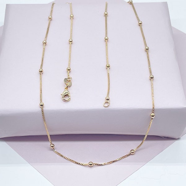 18k Gold Filled Satellite Chain 1mm Necklace