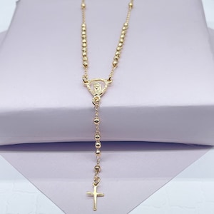 18k Gold Filled Dainty Bead Mode Rosenkranz Halskette