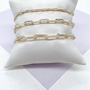 18k Gold Filled Dainty Smooth Paperclip Bracelet Availbe in 3 Sizes