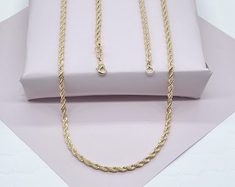 18k Gold Filled Rope Chain 3mm Necklace