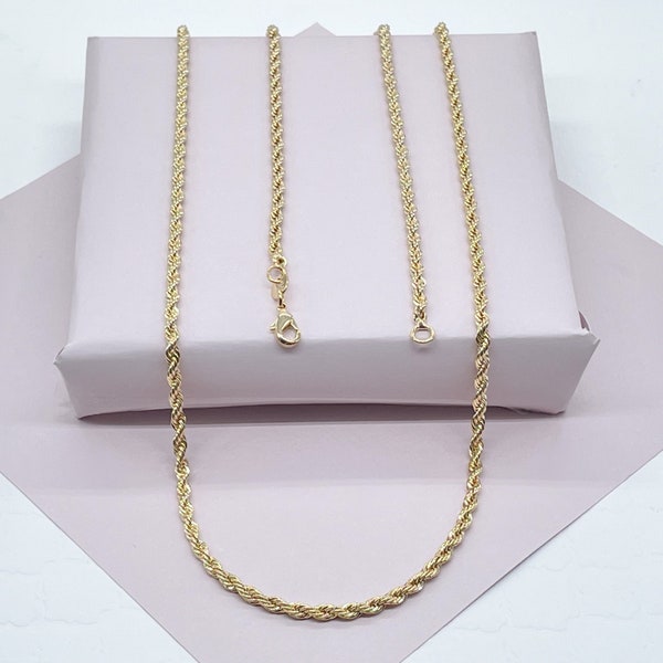 18k Gold Filled Rope Chain 3mm Necklace