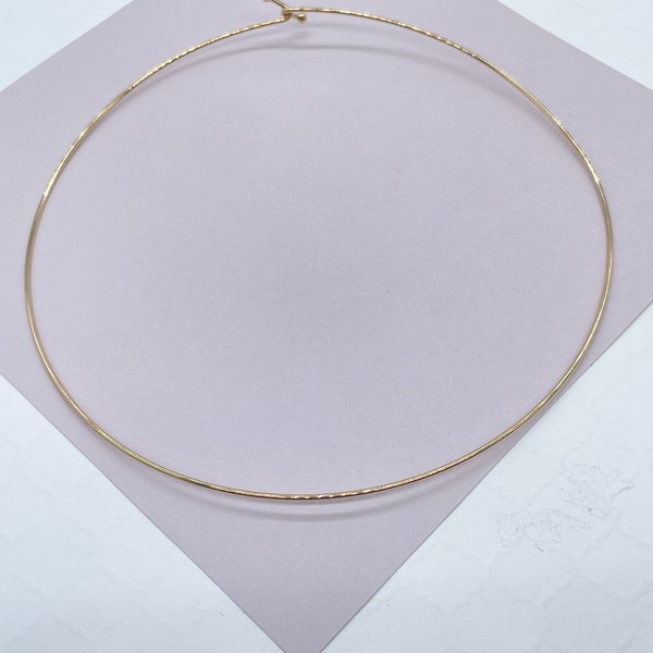 18k Gold Filled Hard Plain Omega Choker Necklace