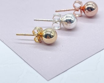 18k Gold Filled Solid 6mm Ball Ohrstecker Erhältlich In Gold, Silber und Rosegold Und Schmuckherstellung Zubehör