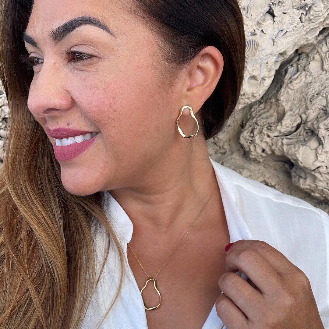 Set Gioielli Collana E Orecchini A Doppio Giro Con Perline Colorate E Ciondolo Ovale - Regalo Donna Moda