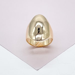 18k Gold Filled Chunky Plain Oval Band Ring