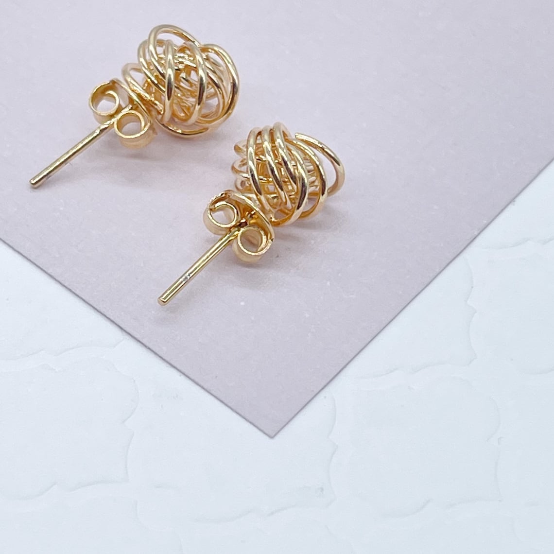18k Gold Filled Love Knot Stud Earrings Knot Earrings In Gold Etsy