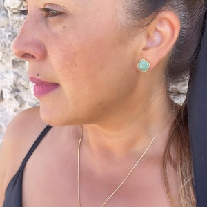 18k Gold Filled Dainty Soft Round Sqaure Shaped Set, Available in 3 colors