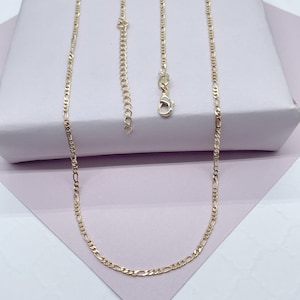 18k Gold Filled 2mm Figaro 3X1 Chain Necklace   Supplies  Designers