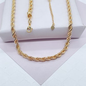 18k Gold Filled Thick 5mm Rope Chain for Layering, Chunky Rope, Stylish Necklace