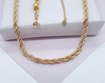 18k Gold Filled Thick 5mm Rope Chain for Layering, Chunky Rope, Stylish Necklace