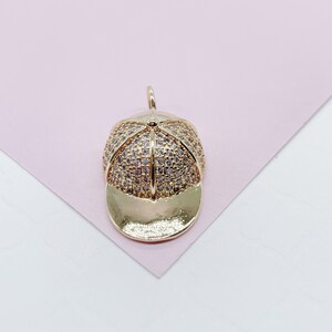 18k Gold Filled Large Pave Cap Pendant