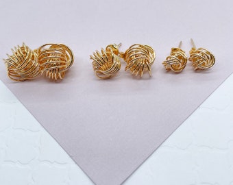 18k Gold Filled Love Knot Stud Earrings