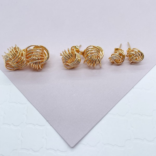 Knotted square earrings