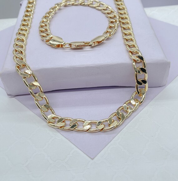 8mm Flat Curb Link Chain In 10K Yellow Gold | Las Villas Jewelry - Foto 5