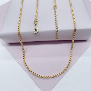Dainty 18k Gold Filled 2mm Box Chain Necklace   Supplies  Designers