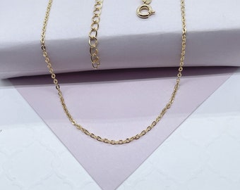 18k Gold Filled 1.5mmThin Oval Curb Chain