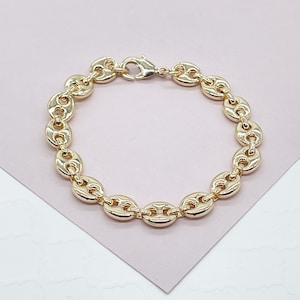 18k Gold Filled Mariner 8mm Link Bracelet Hypoallergenic Jewelry