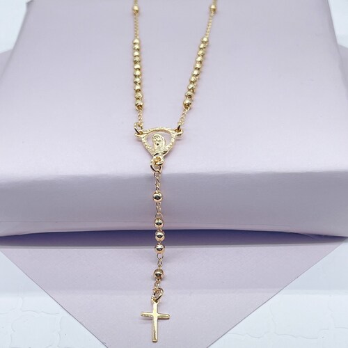18k Layered Real Gold Filled Rosary Necklace 2 Etsy