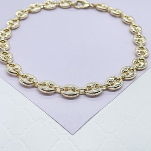 18k Gold Filled Puffy Mariner 8mm Link Anklet