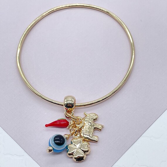 18k Gold Filled Protection Charms Bracelet Wholesale Jewelry Supplier