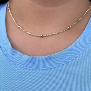 18k Gold Fill 1,5 mm Seil-Kette Satelliten-Fusion
