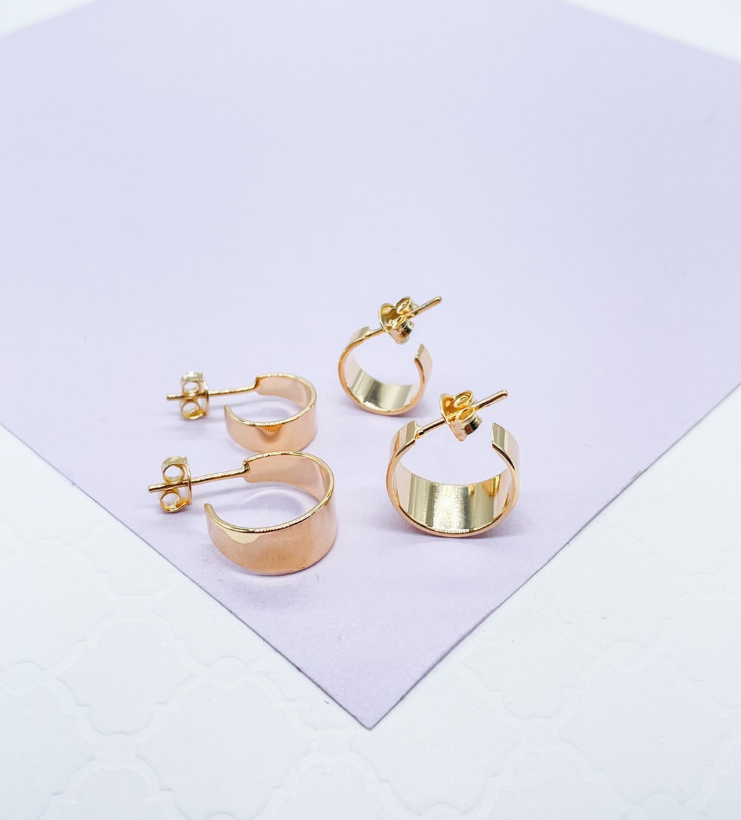C- Shaped Bump Earring|18k Gold Plated Brass
