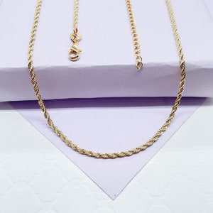 18k Gold Filled 2mm Dainty Rope Chain