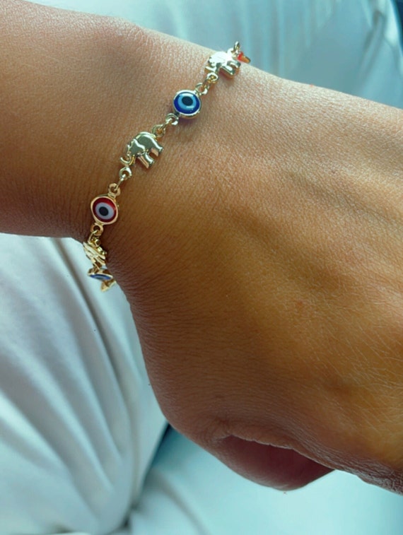 Elephant evil eye bracelet best sale