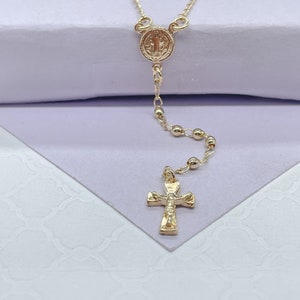 18k Gold Filled Dainty Bead Mode Rosenkranz Halskette