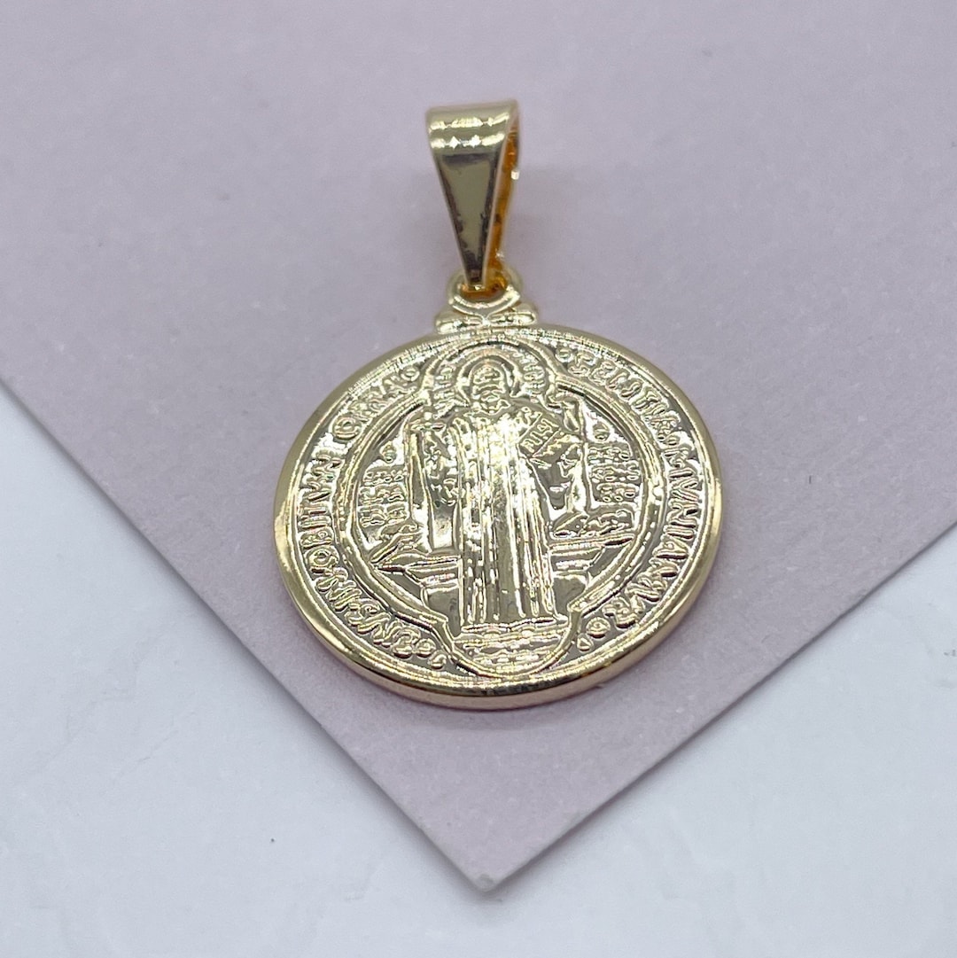 18k San Benito Mini Charm St Benedict Pendant Catholic Jewelry Making