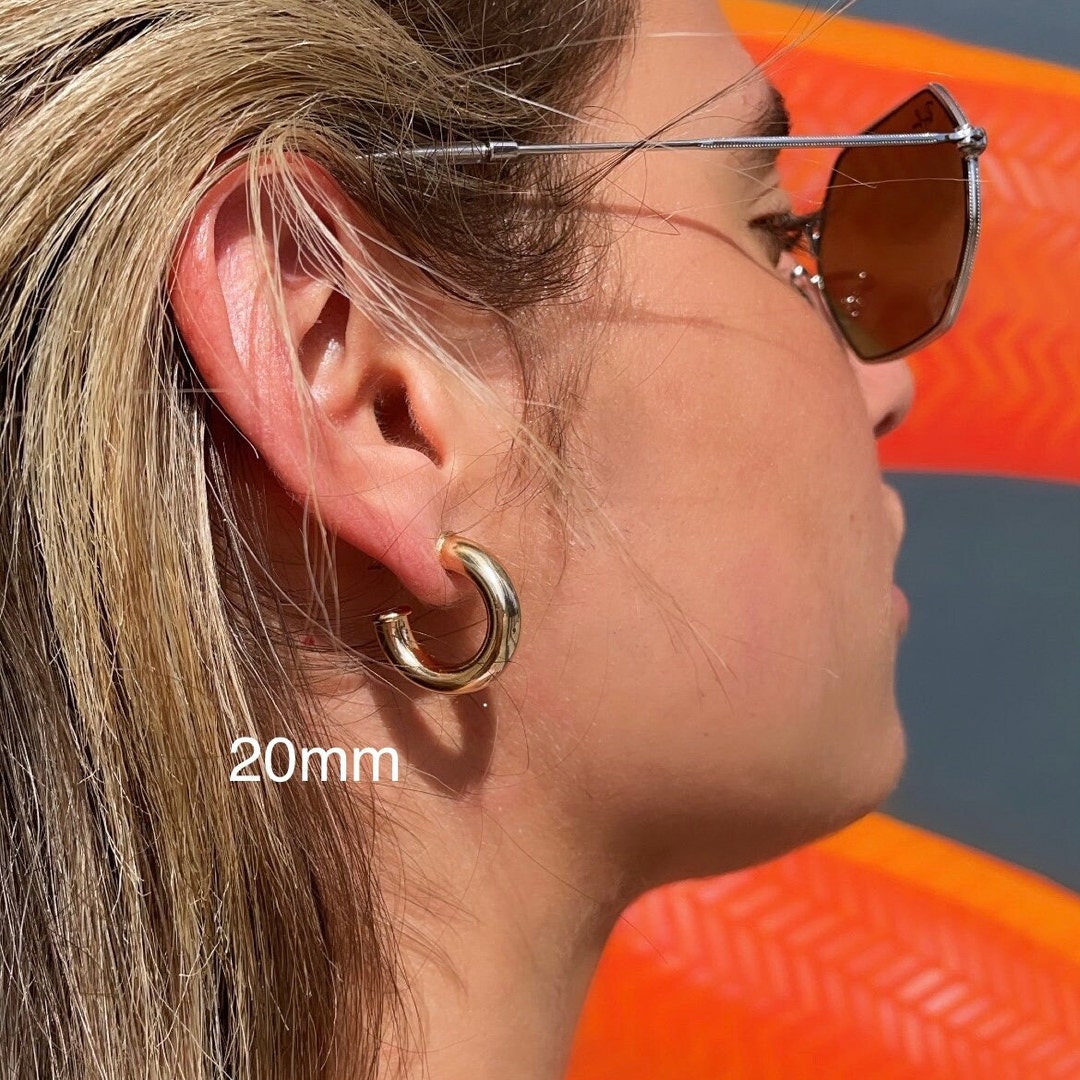 Buy Thick 18k Gold Filled 6mm Plain Open Hoop Earrings Online in