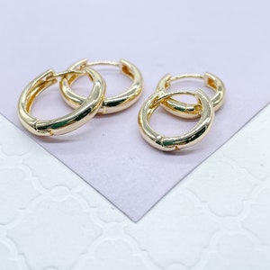 18k Gold Filled Small Smooth Edged Plain  Hoop EarringsWholesale Jewelry Supplies