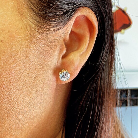 8mm cubic zirconia stud earrings sale