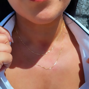 18k Gold Filled Box Chain 1mm Necklace Dainty Jewelry