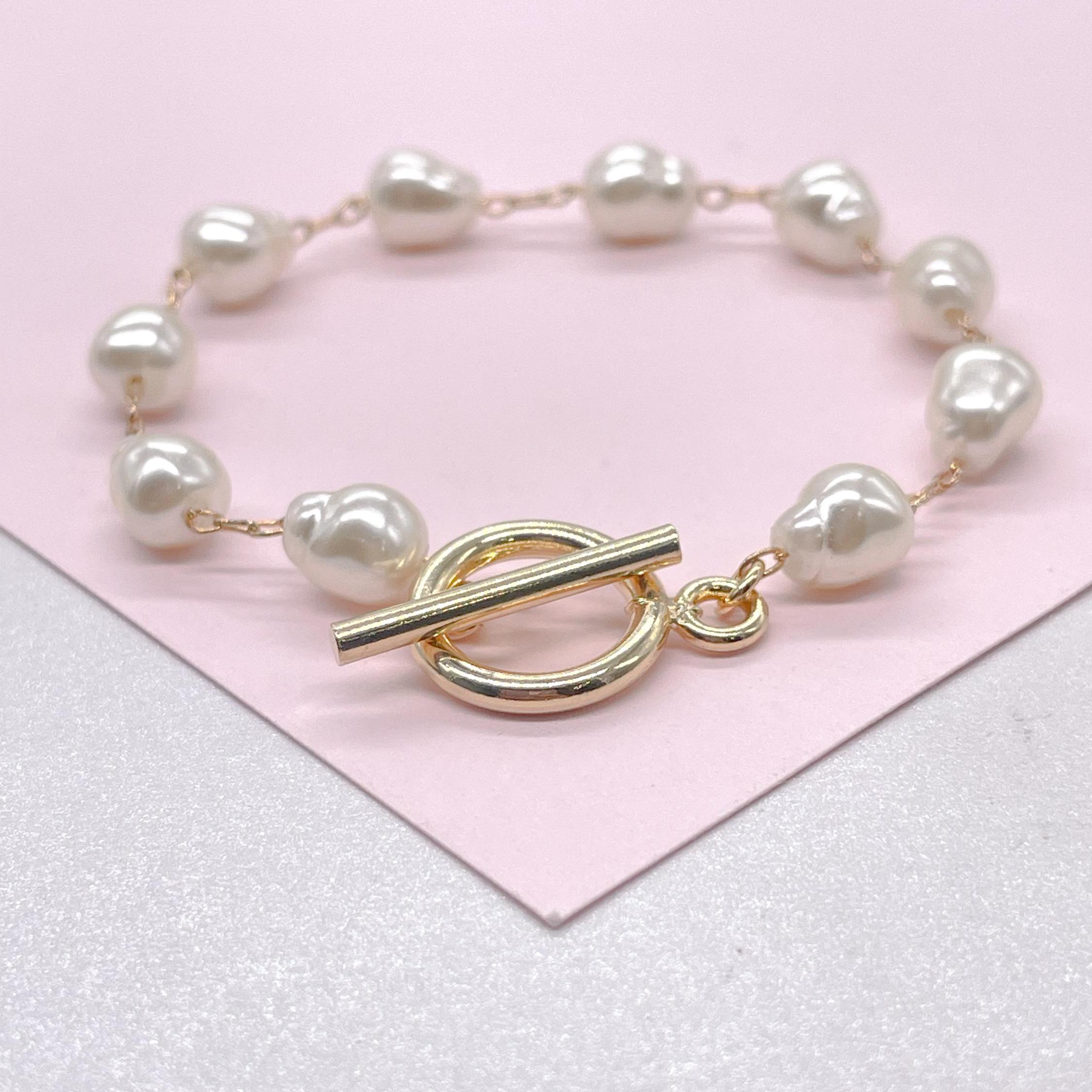 Pearl Toggle Bracelet - Etsy