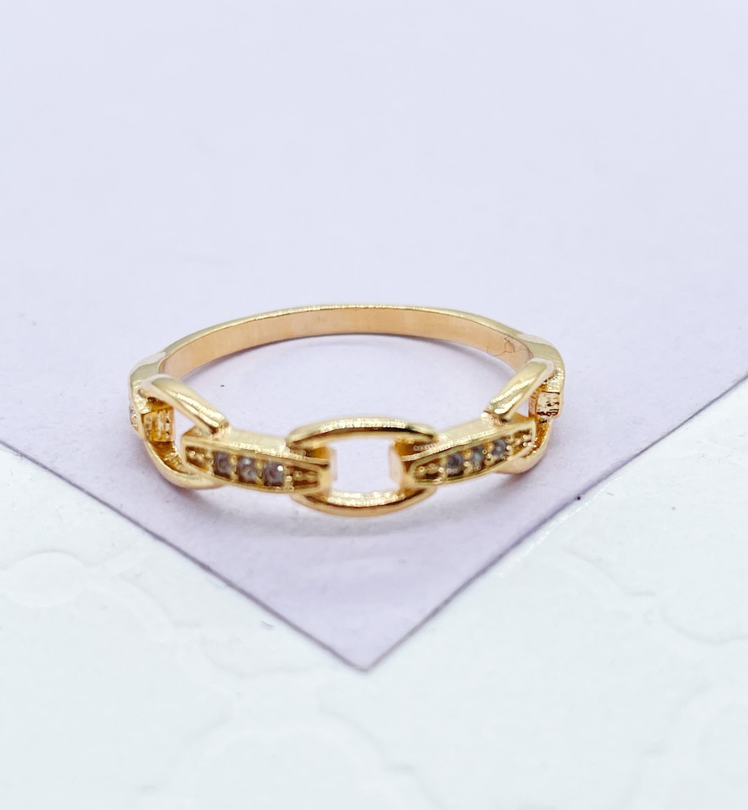 Gold And Pave Link Earring