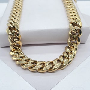 14k Gold Filled Thick 14mm Miami Cuban Link Chain, Cuban Necklace, Cadena de Labon Cubano