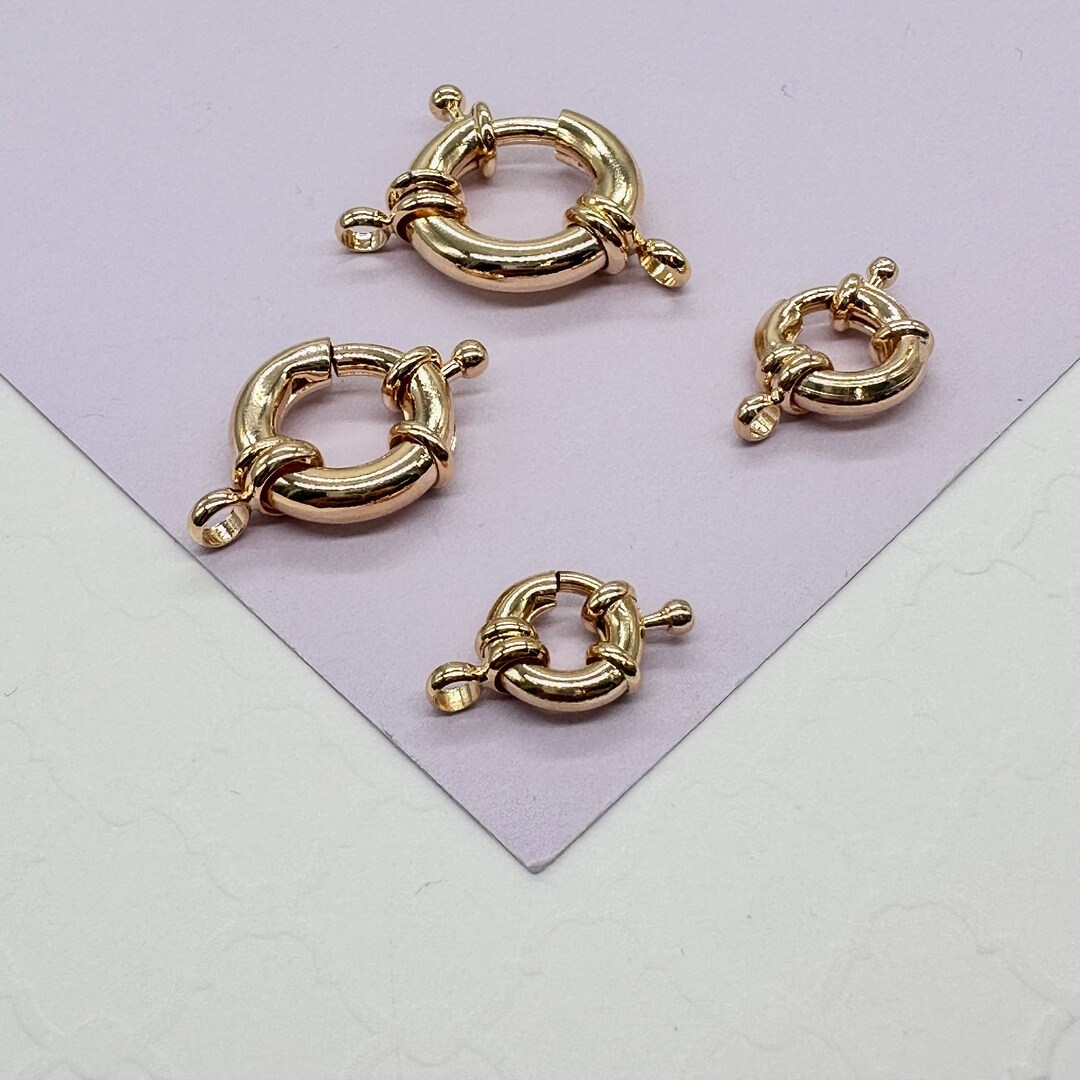 18k Gold Filled Large Spring Ring Clasp Creative Design Styling ...