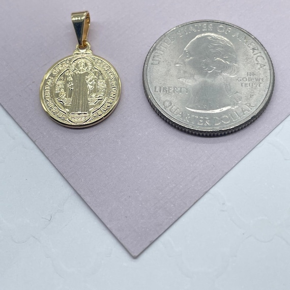 18k San Benito Mini Charm St Benedict Pendant Catholic Jewelry  Making Supplies
