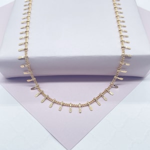 18k Gold Filled Dainty Fringe Choker Necklace Bohemian Design Chain, Gold Dangle Choker   Jewelry